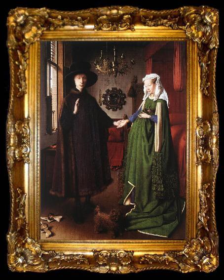 framed  EYCK, Jan van Portrait of Giovanni Arnolfini and his Wife df, ta009-2